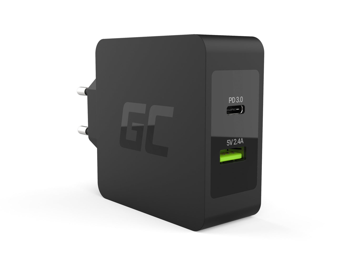 Carregador Universal Green Cell CHAR10 45W USB-C + USB-A QC3.0 Preto