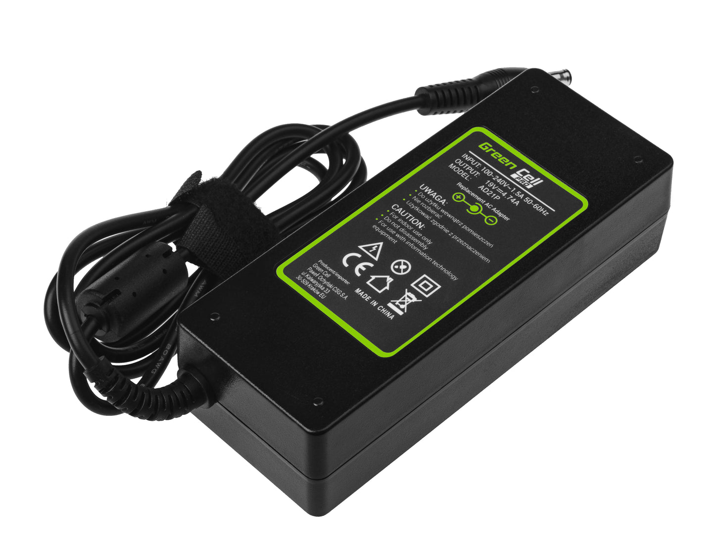 Green Cell PRO Carregador Portátil 19V 4.74A 90W para Samsung R510 R522 R525 R530 R540 R580 R780 RV511 RV520 NP350E5C NP350V5C